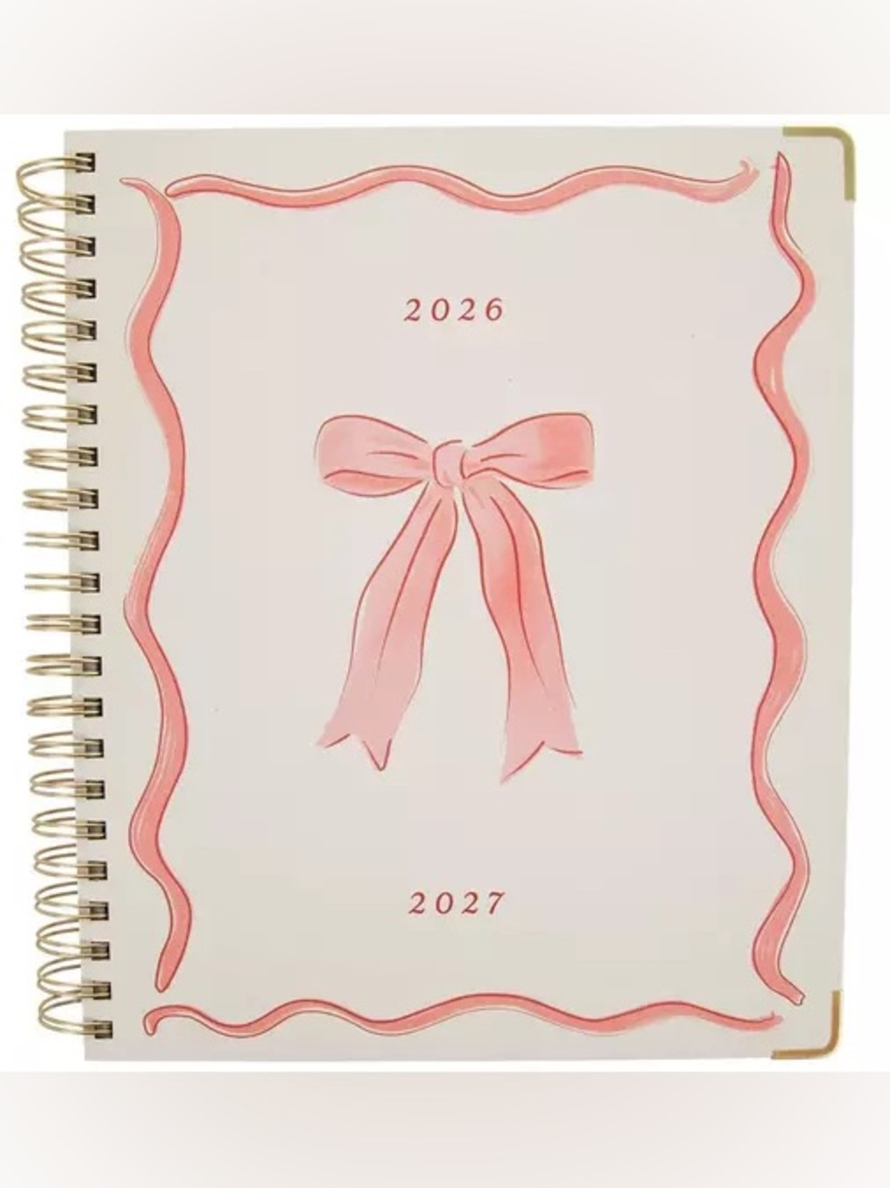 2026 - 2027 Romantic Bows Spiral Planner - 18 Months